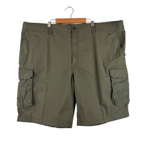 True Nation Cargo Shorts Mens 46 Olive Green Ripstop Stretch Utility Tactical